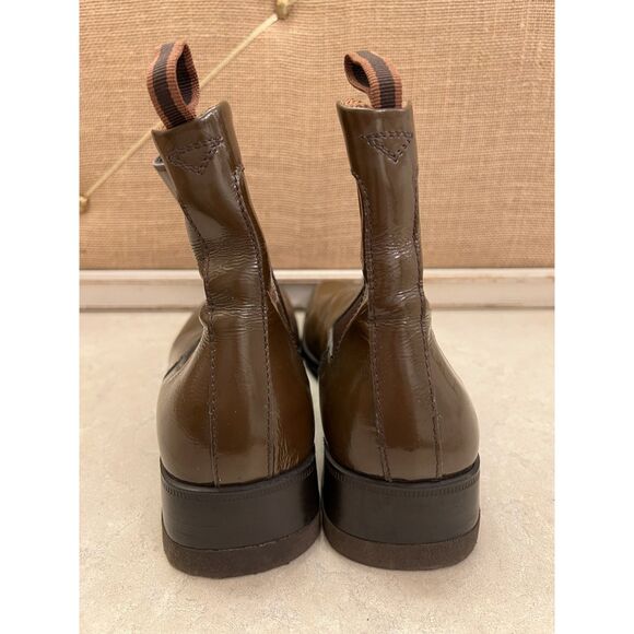 MIU MIU by Prada - Brown Patent Chelsea Leather Boots, Size 7 main image 8